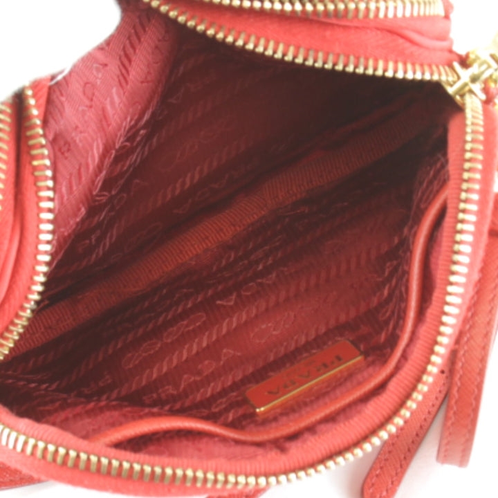 良品『USED』 
PRADA プラダ 
 ミニ 1NF861 ショルダーバッグ 
ナイロン レッド