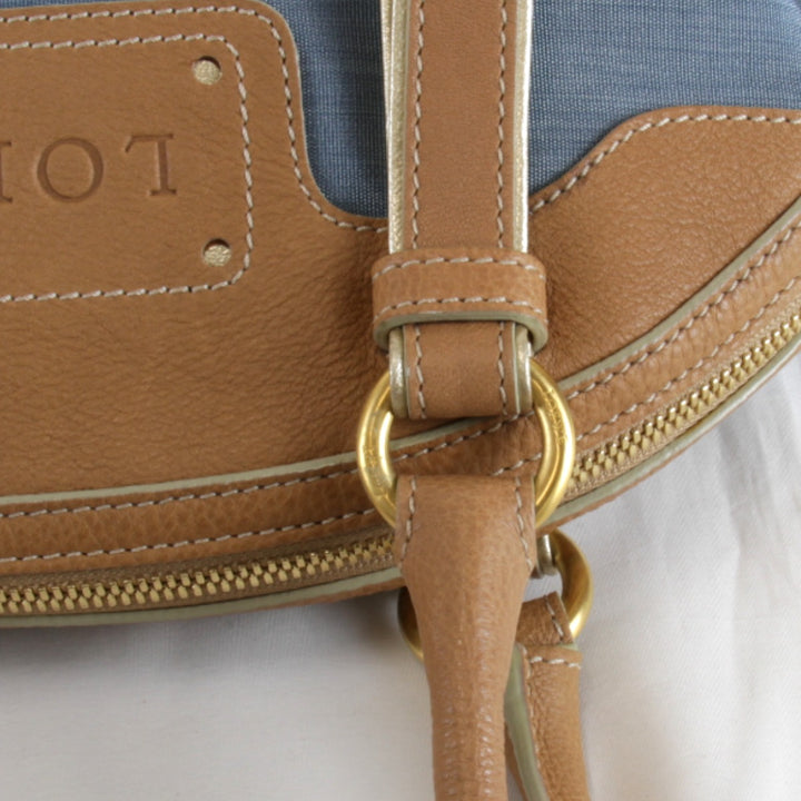 【価格改定】美品『USED』 
LOEWE ロエベ 
 アナグラム ハンドバッグ 
キャンバス/レザー ブルー