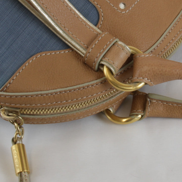【価格改定】美品『USED』 
LOEWE ロエベ 
 アナグラム ハンドバッグ 
キャンバス/レザー ブルー