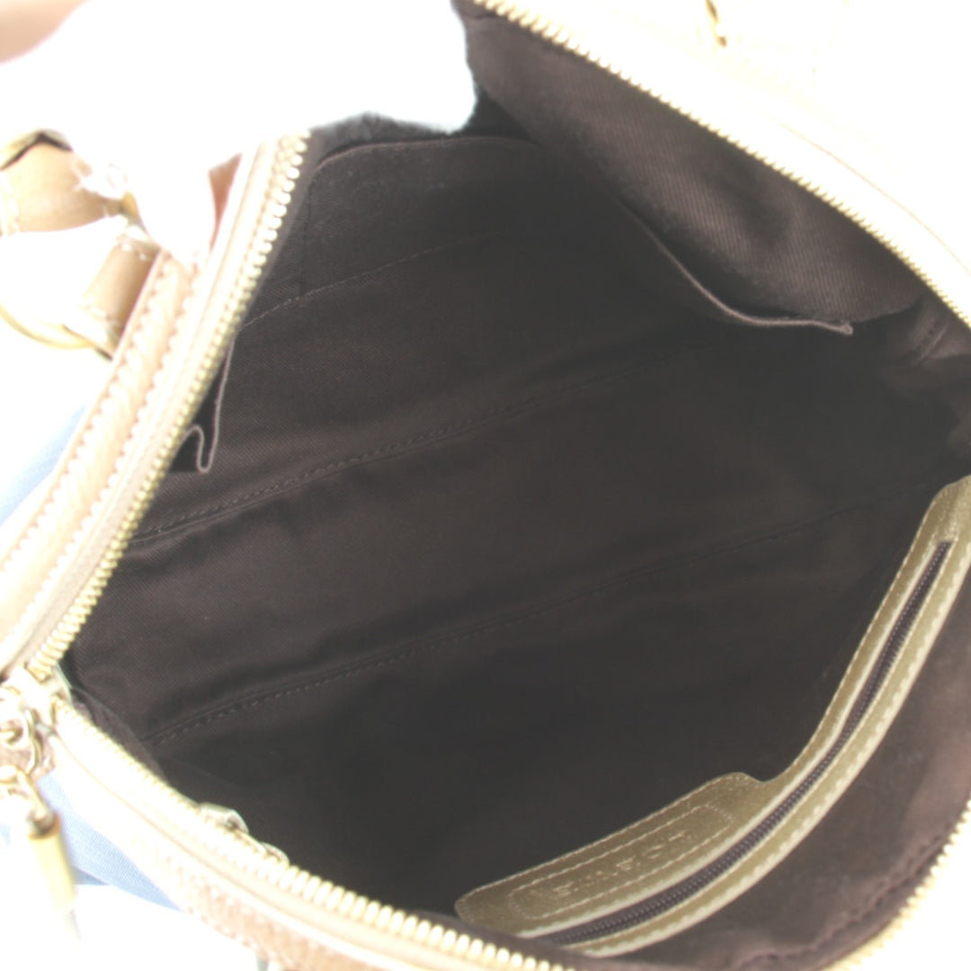 【価格改定】美品『USED』 
LOEWE ロエベ 
 アナグラム ハンドバッグ 
キャンバス/レザー ブルー
