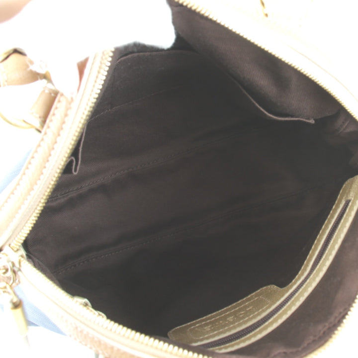 【価格改定】美品『USED』 
LOEWE ロエベ 
 アナグラム ハンドバッグ 
キャンバス/レザー ブルー