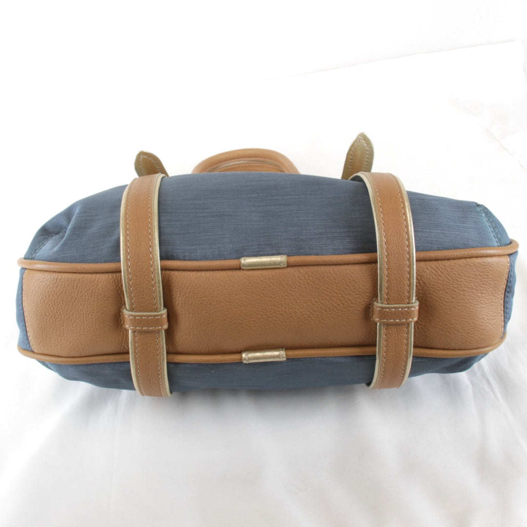 【価格改定】美品『USED』 
LOEWE ロエベ 
 アナグラム ハンドバッグ 
キャンバス/レザー ブルー