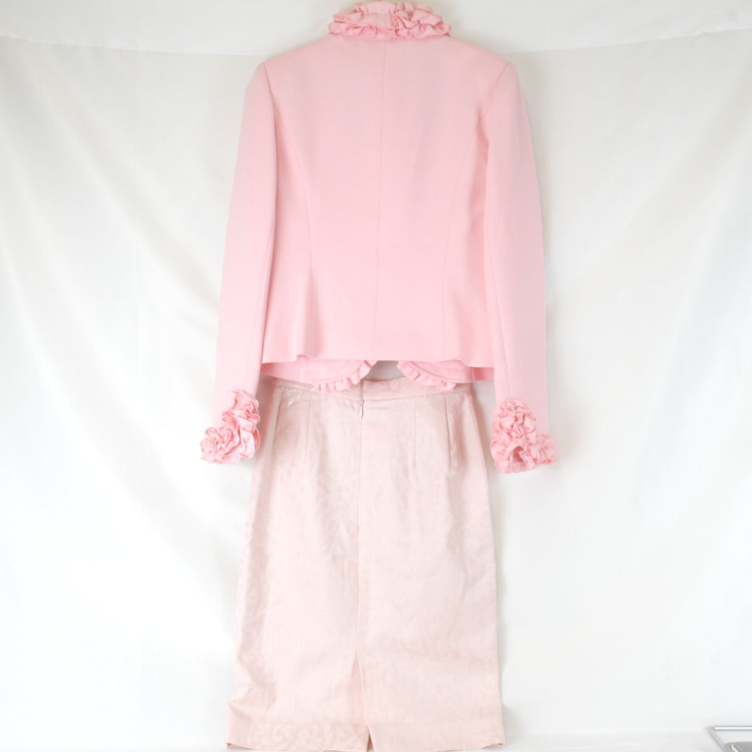 美品『USED』 
 
 sanctuaryジャケット スカートセット セットアップ 
ポリエステル/コットン /キュプラ ピンク 華やかなピンク色 フリル