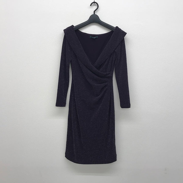 『USED』 
RALPH LAUREN ラルフローレン 
 サイズ2P RN41381/CA56658 ワンピース 
ポリエステル/ポリウレタン パープル