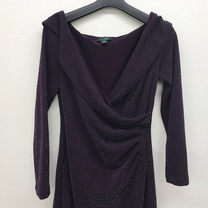 『USED』 
RALPH LAUREN ラルフローレン 
 サイズ2P RN41381/CA56658 ワンピース 
ポリエステル/ポリウレタン パープル