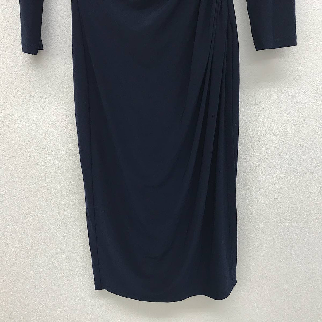 『USED』 
RALPH LAUREN ラルフローレン 
 RALPH LAUREN DRESS　サイズ4 160/88A RN41381 ワンピース 
ポリエステル/ポリウレタン  ネイビー系