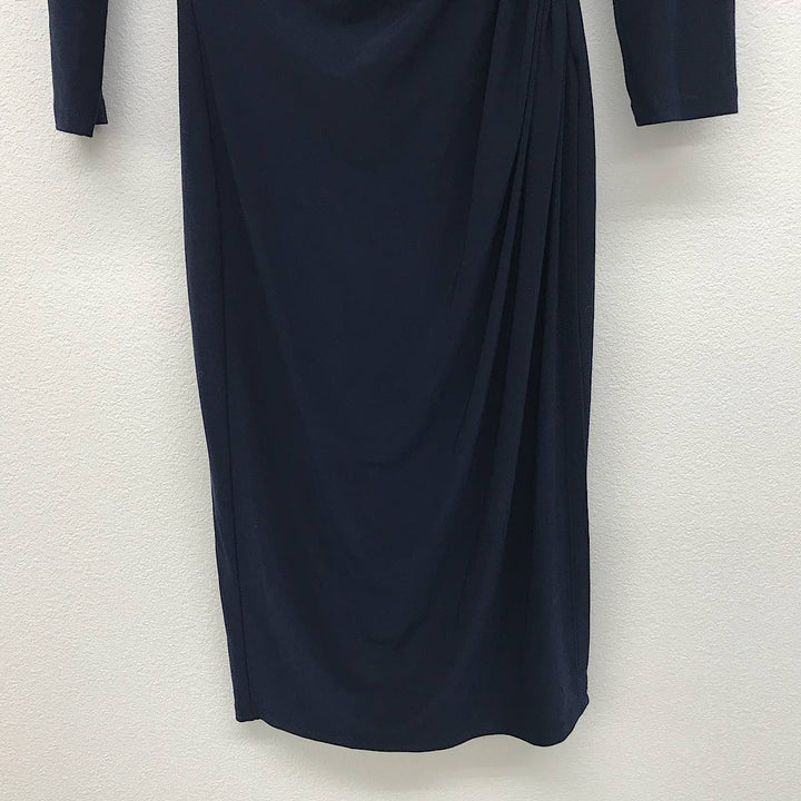 『USED』 
RALPH LAUREN ラルフローレン 
 RALPH LAUREN DRESS　サイズ4 160/88A RN41381 ワンピース 
ポリエステル/ポリウレタン  ネイビー系
