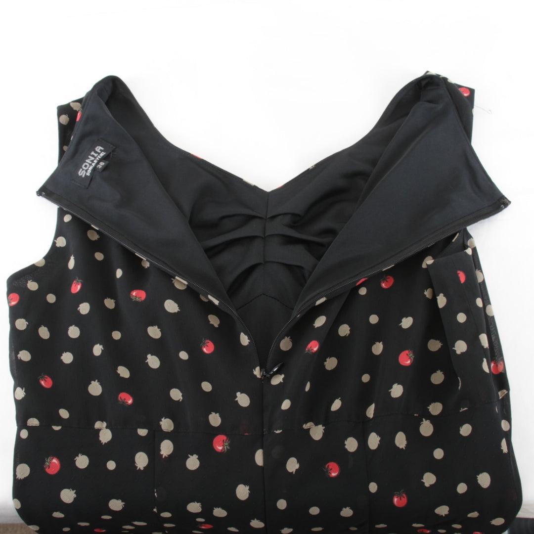 『USED』 
Sonia Rykiel ソニアリキエル 
 トマト ドット柄 フリル ワンピース 
 ブラック