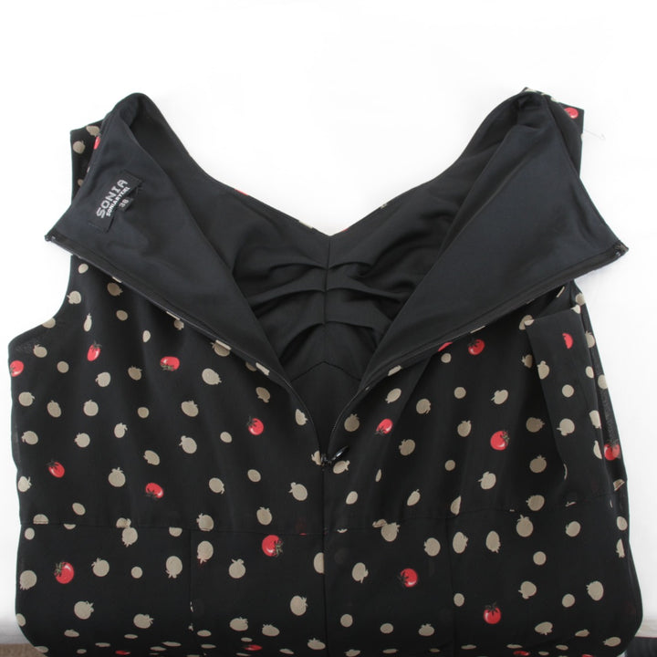 『USED』 
Sonia Rykiel ソニアリキエル 
 トマト ドット柄 フリル ワンピース 
 ブラック