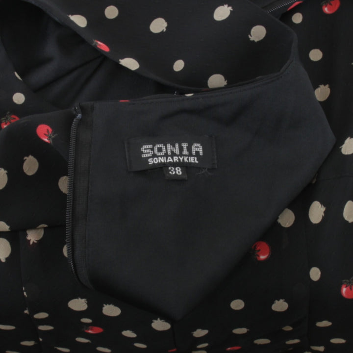 『USED』 
Sonia Rykiel ソニアリキエル 
 トマト ドット柄 フリル ワンピース 
 ブラック