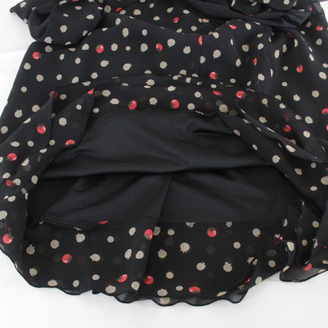 『USED』 
Sonia Rykiel ソニアリキエル 
 トマト ドット柄 フリル ワンピース 
 ブラック