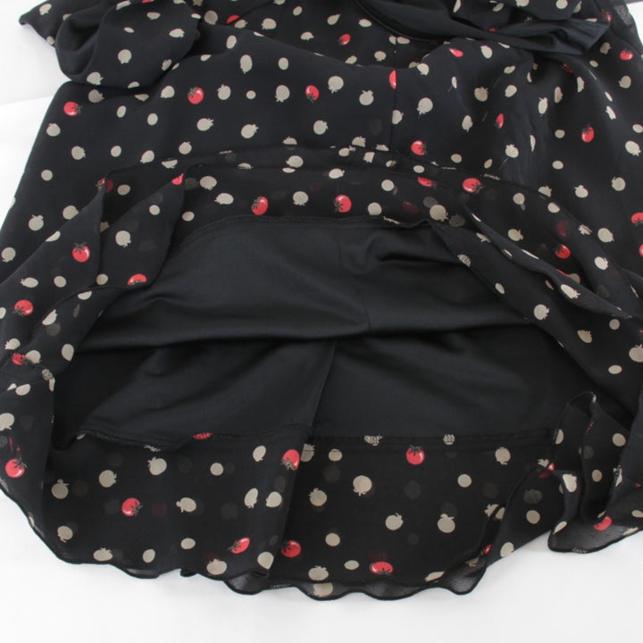 『USED』 
Sonia Rykiel ソニアリキエル 
 トマト ドット柄 フリル ワンピース 
 ブラック