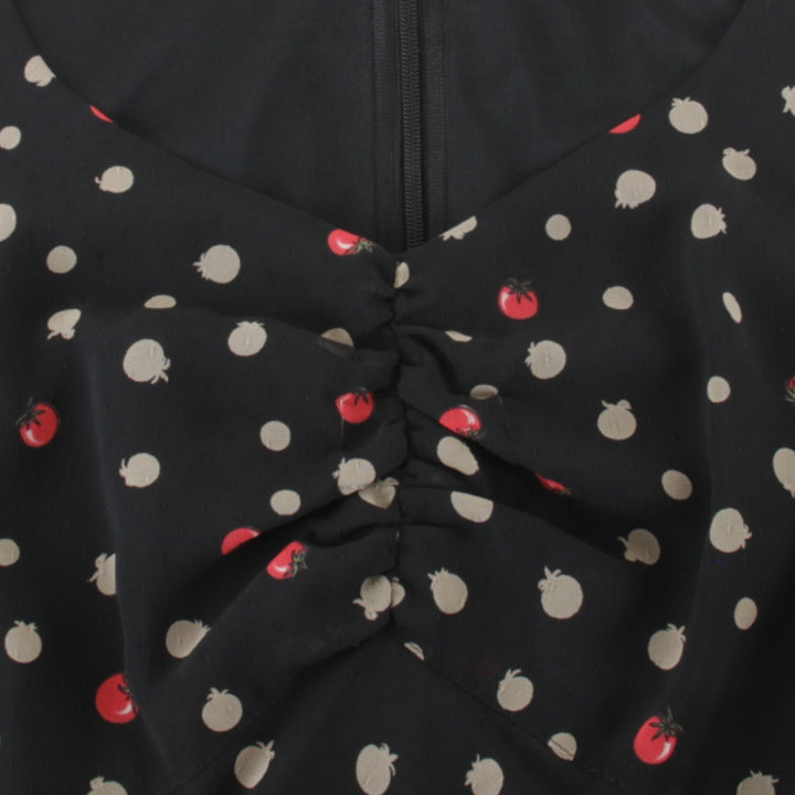 『USED』 
Sonia Rykiel ソニアリキエル 
 トマト ドット柄 フリル ワンピース 
 ブラック