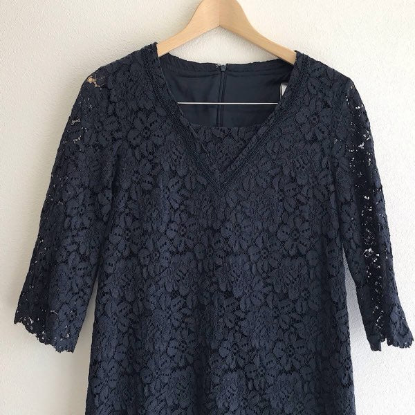 『USED美品』 
 
 Cour Carre an KOOS クールカレアンコース レースワンピース ワンピース 
コットン/ナイロン  /ポリエステル ネイビー