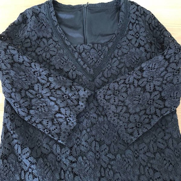 『USED美品』 
 
 Cour Carre an KOOS クールカレアンコース レースワンピース ワンピース 
コットン/ナイロン  /ポリエステル ネイビー