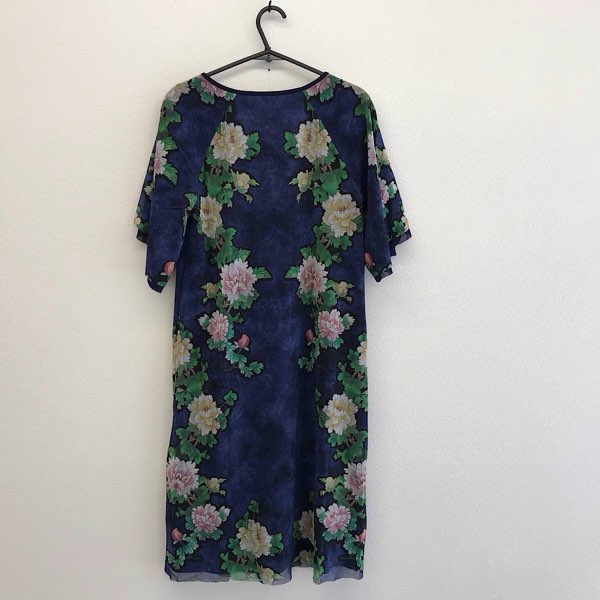 『美品』 
VIVIENNE TAM ヴィヴィアンタム 
 パワーネット花柄ワンピース ワンピース 
ナイロン/ポリエステル  ネイビー系