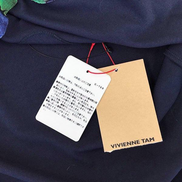 『美品』 
VIVIENNE TAM ヴィヴィアンタム 
 パワーネット花柄ワンピース ワンピース 
ナイロン/ポリエステル  ネイビー系