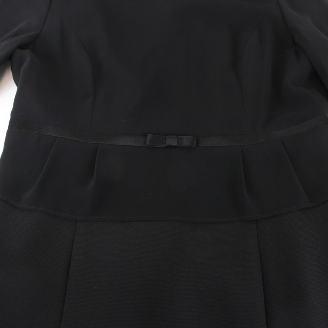 美品『USED』 
 
 プリメロ フォーマル 冠婚葬祭 シンプル ブラック リボン フリル サイズ11 ワンピース 
 ブラック