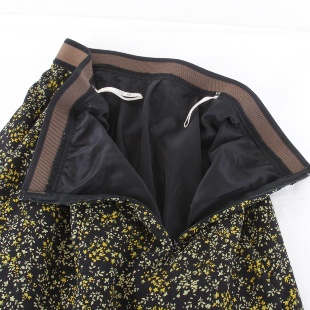 美品『USED』 
Sutseso スチェッソ 
 40サイズ 花柄 フリル スカート 
 ブラック