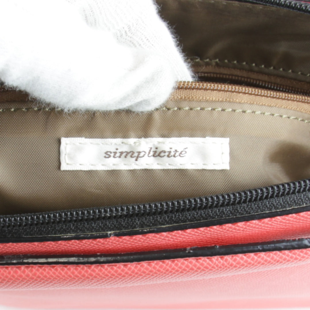 美品『USED』 
Simplicite シンプリシテェ 
 ショルダーバッグ 
 ピンク