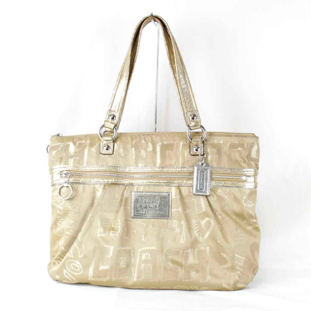 『USED』 
COACH コーチ 
 ポピー C1069-15301 トートバッグ 
キャンバス ゴールド