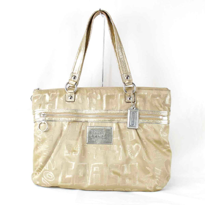 『USED』 
COACH コーチ 
 ポピー C1069-15301 トートバッグ 
キャンバス ゴールド
