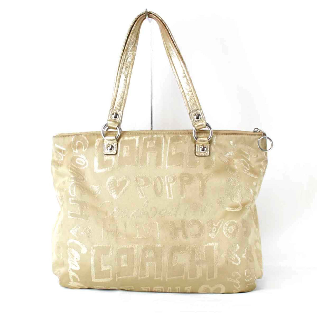 『USED』 
COACH コーチ 
 ポピー C1069-15301 トートバッグ 
キャンバス ゴールド