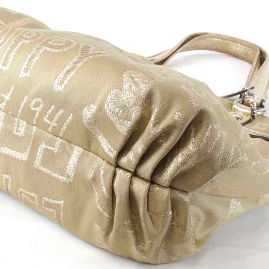 『USED』 
COACH コーチ 
 ポピー C1069-15301 トートバッグ 
キャンバス ゴールド