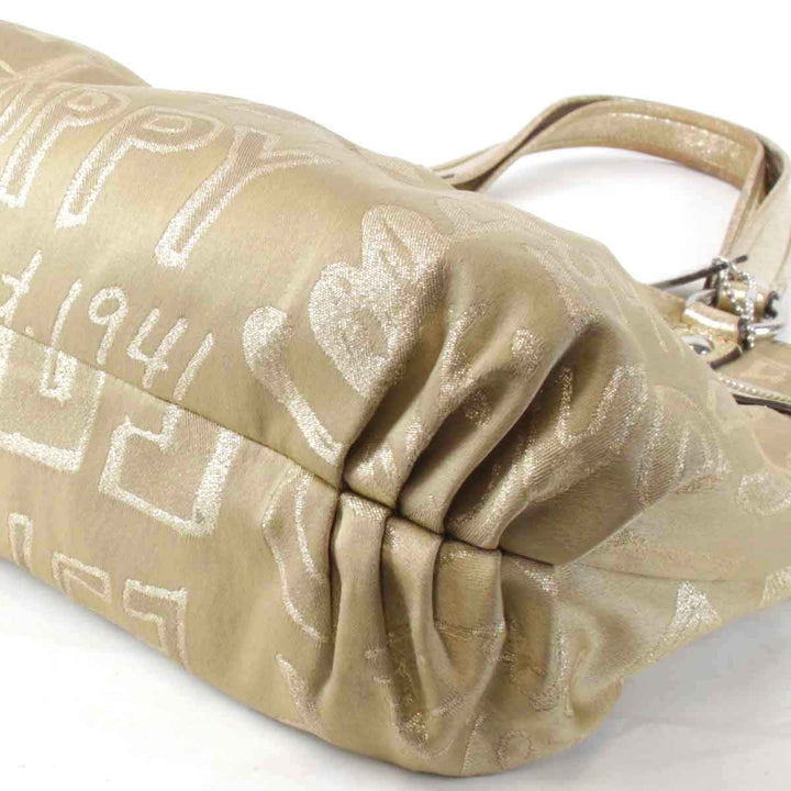 『USED』 
COACH コーチ 
 ポピー C1069-15301 トートバッグ 
キャンバス ゴールド