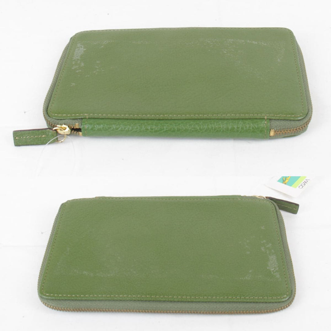 『USED』 
 ノブレス・オサム 
 ジッピーウォレット 長財布 
レザー グリーン