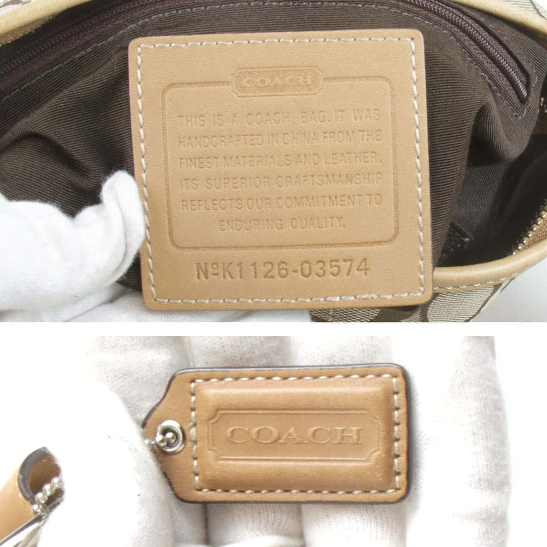 『USED』 
COACH コーチ 
 シグネチャー 03574 ショルダーバッグ 
キャンバス/レザー  ベージュ