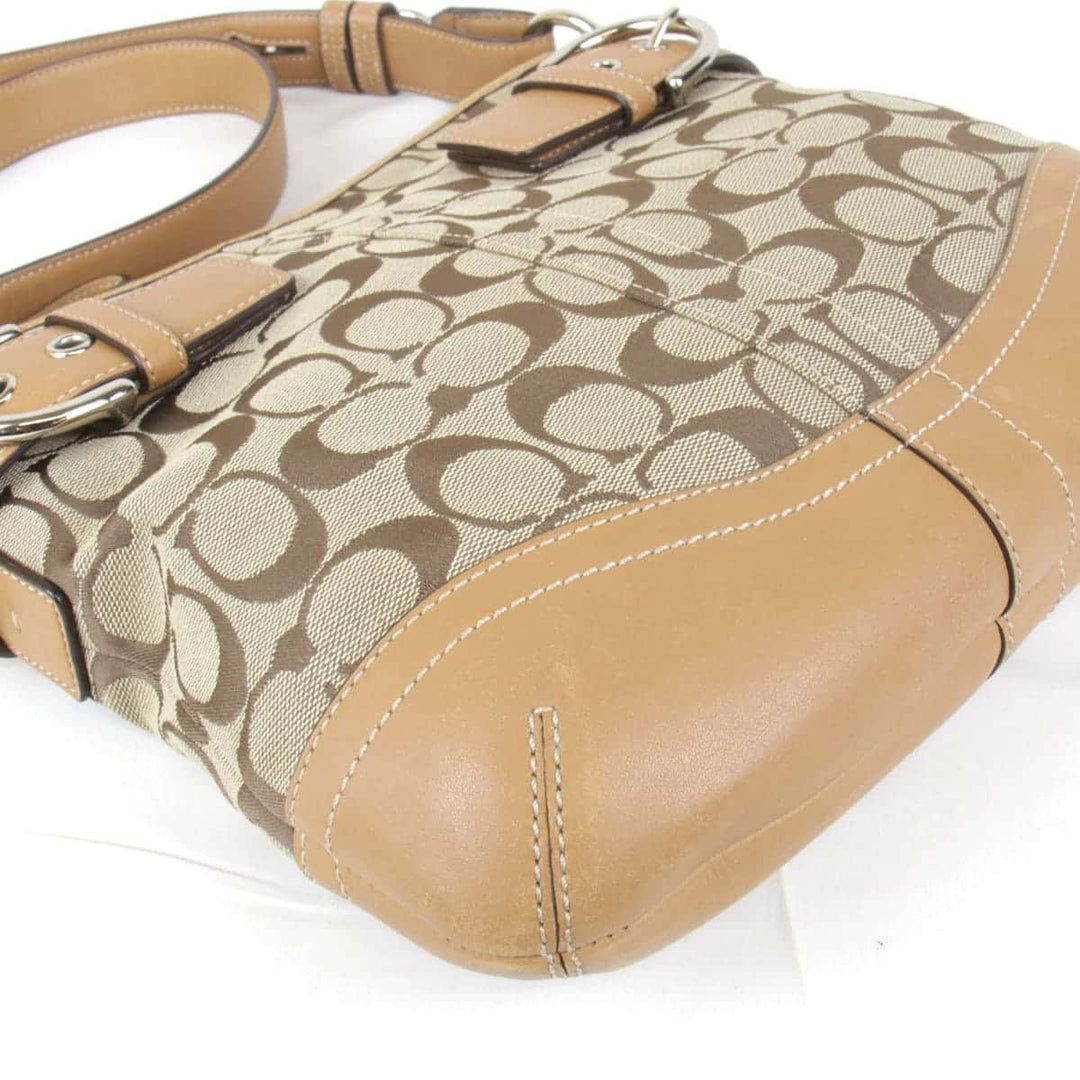 『USED』 
COACH コーチ 
 シグネチャー 03574 ショルダーバッグ 
キャンバス/レザー  ベージュ