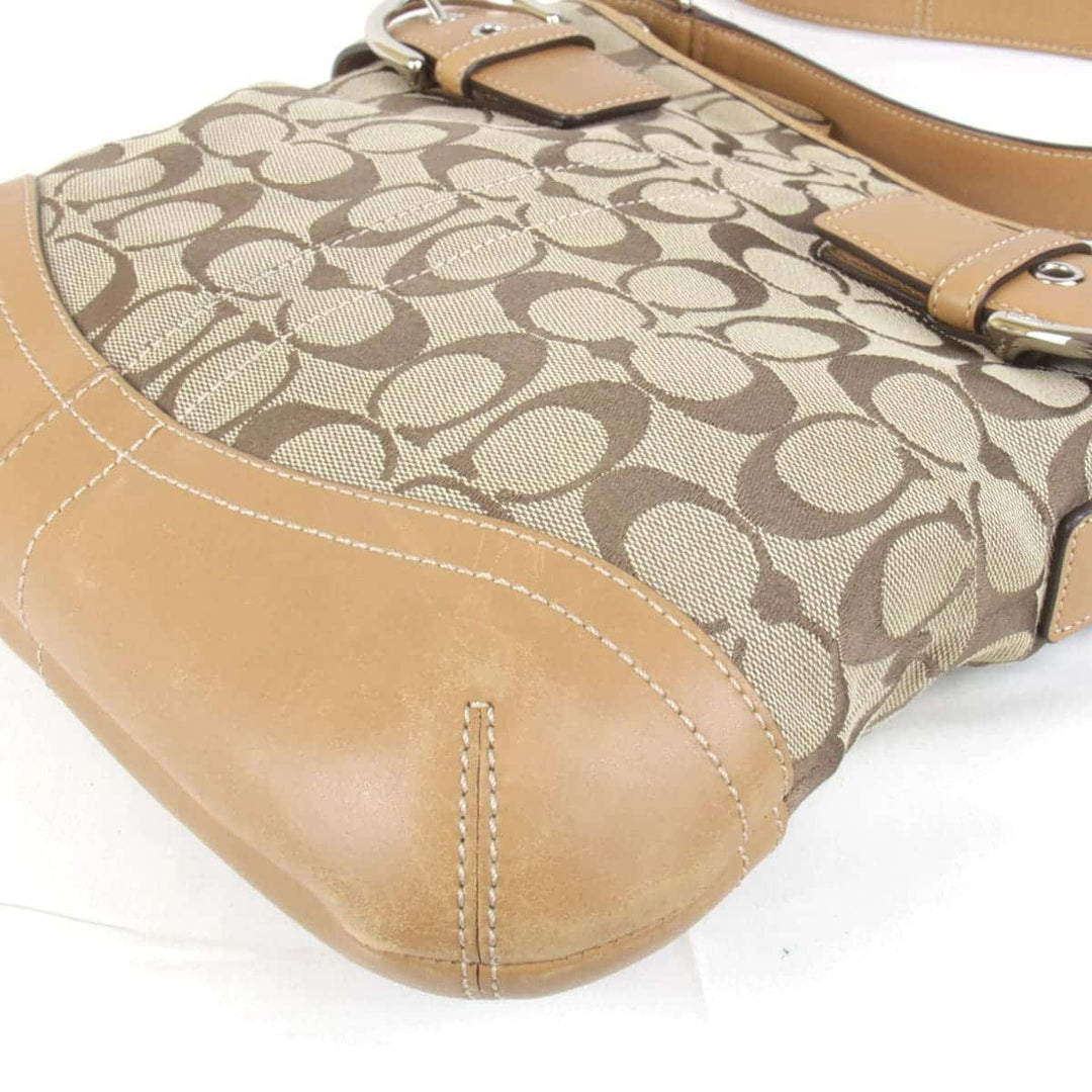 『USED』 
COACH コーチ 
 シグネチャー 03574 ショルダーバッグ 
キャンバス/レザー  ベージュ