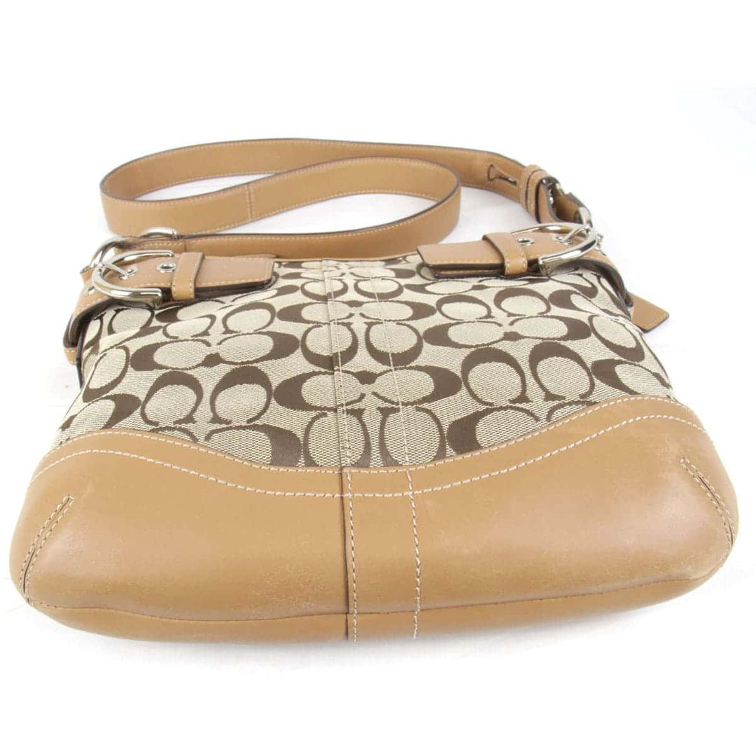 『USED』 
COACH コーチ 
 シグネチャー 03574 ショルダーバッグ 
キャンバス/レザー  ベージュ