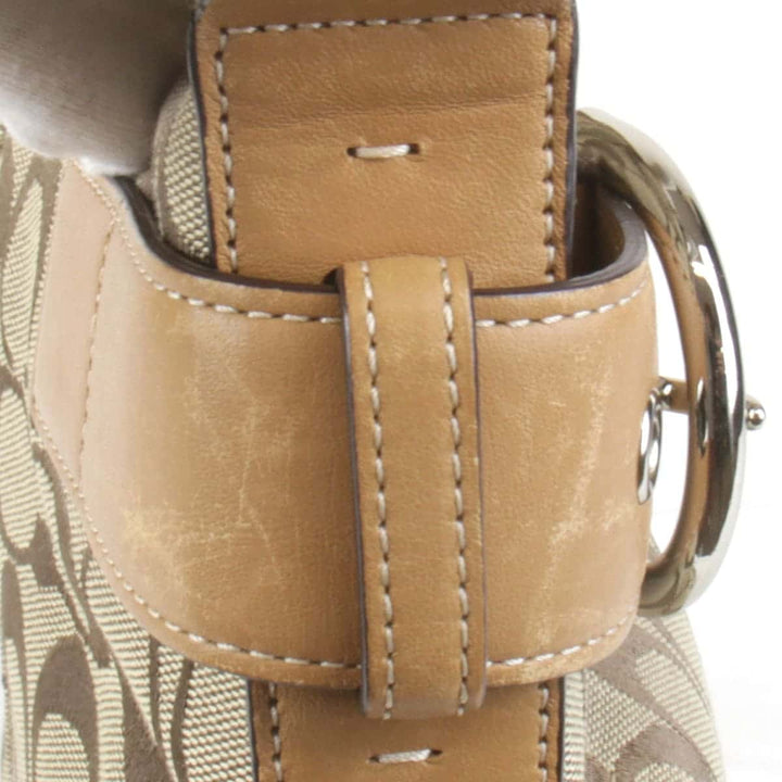 『USED』 
COACH コーチ 
 シグネチャー 03574 ショルダーバッグ 
キャンバス/レザー  ベージュ