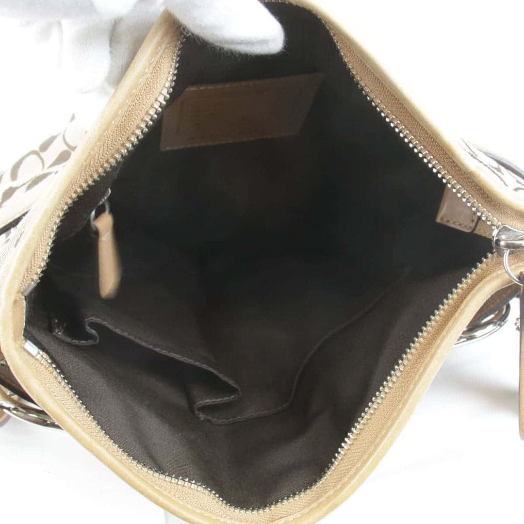 『USED』 
COACH コーチ 
 シグネチャー 03574 ショルダーバッグ 
キャンバス/レザー  ベージュ