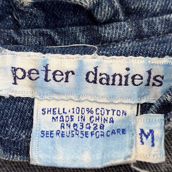 『USED』 
 
 peter daniels デニムロングコート Mサイズ 古着 ヴィンテージ デニムジャケット 
コットンデニム ブルー
