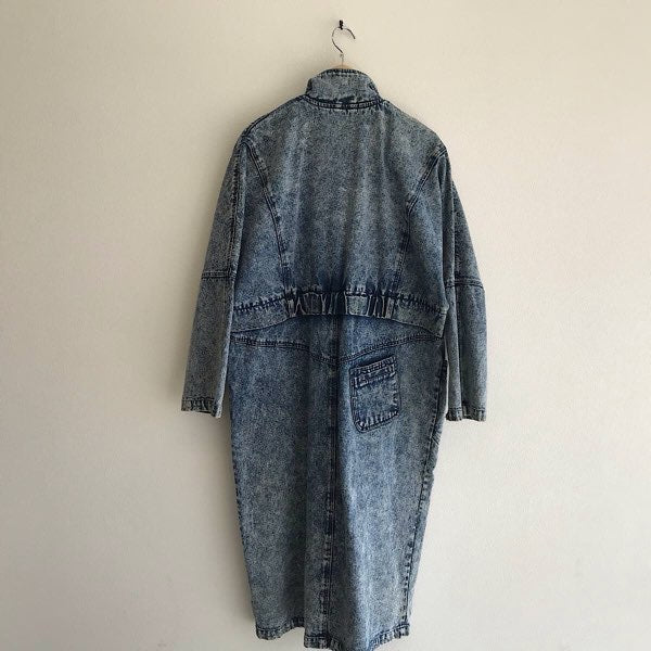 『USED』 
 
 peter daniels デニムロングコート Mサイズ 古着 ヴィンテージ デニムジャケット 
コットンデニム ブルー