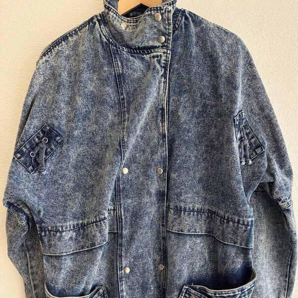 『USED』 
 
 peter daniels デニムロングコート Mサイズ 古着 ヴィンテージ デニムジャケット 
コットンデニム ブルー