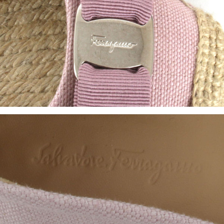 『USED』 
Salvatore Ferragamo フェラガモ 
 ヴァラエスパドリーユ フラットシューズ その他靴 
ジュート ベビーピンク