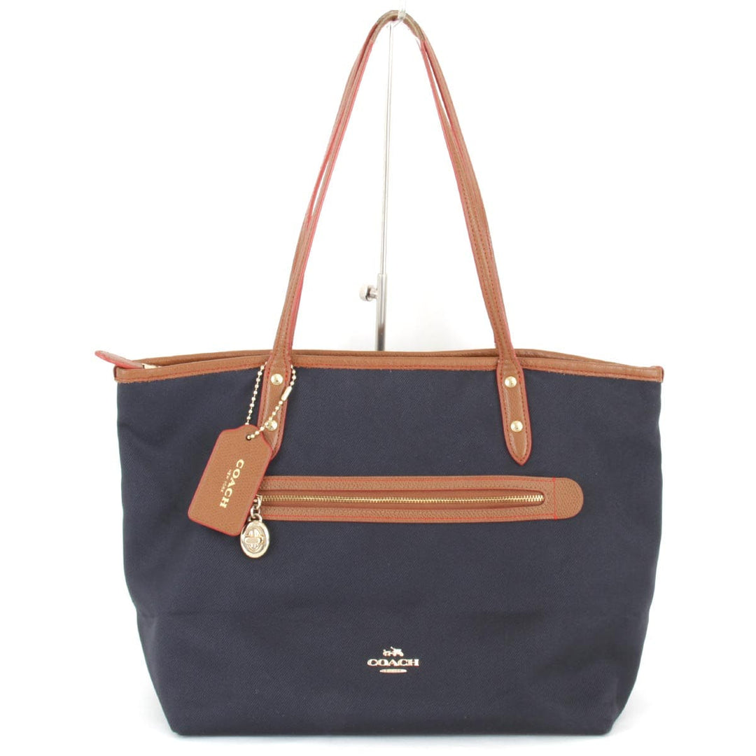 『USED』 
COACH コーチ 
 F37237 トートバッグ 
キャンバス ネイビー