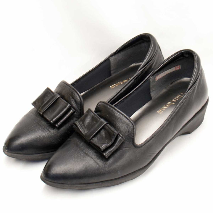 良品『USED』 
 
 ヒルズアベニュー ウェーブソールパンプス パンプス 
レザー ブラック