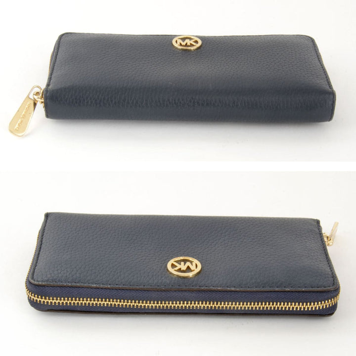 『USED』 
Michael Kors マイケルコース 
 長財布 
レザー ダークネイビー