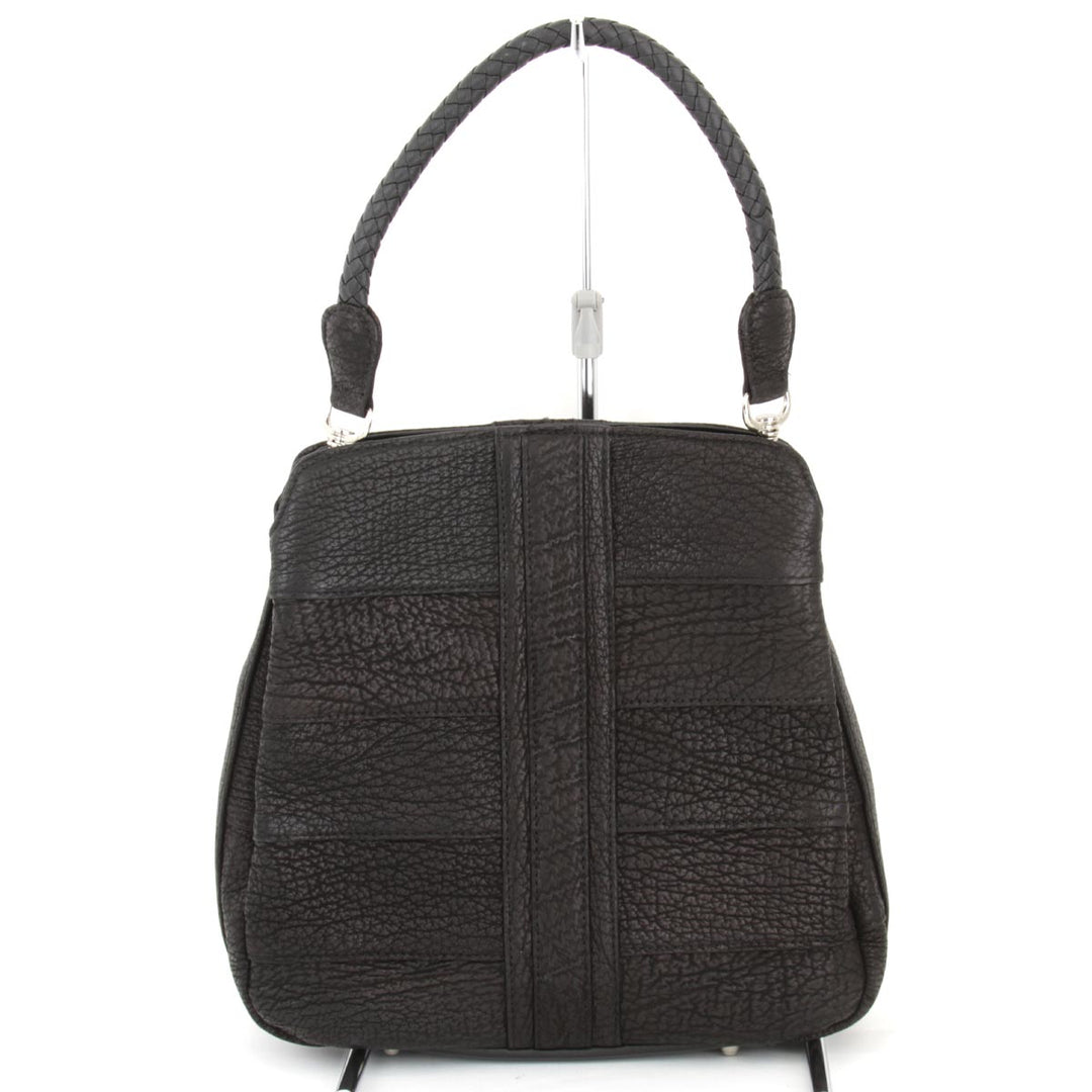 美品『USED』 
Shark Skin シャークスキン 
 2Way ショルダーバッグ 
レザー ブラック