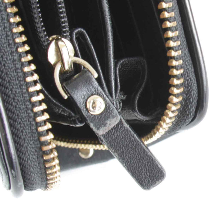『USED』 
Kate Spade ケイトスペード 
 ラウンドファスナー 長財布 
レザー ブラック