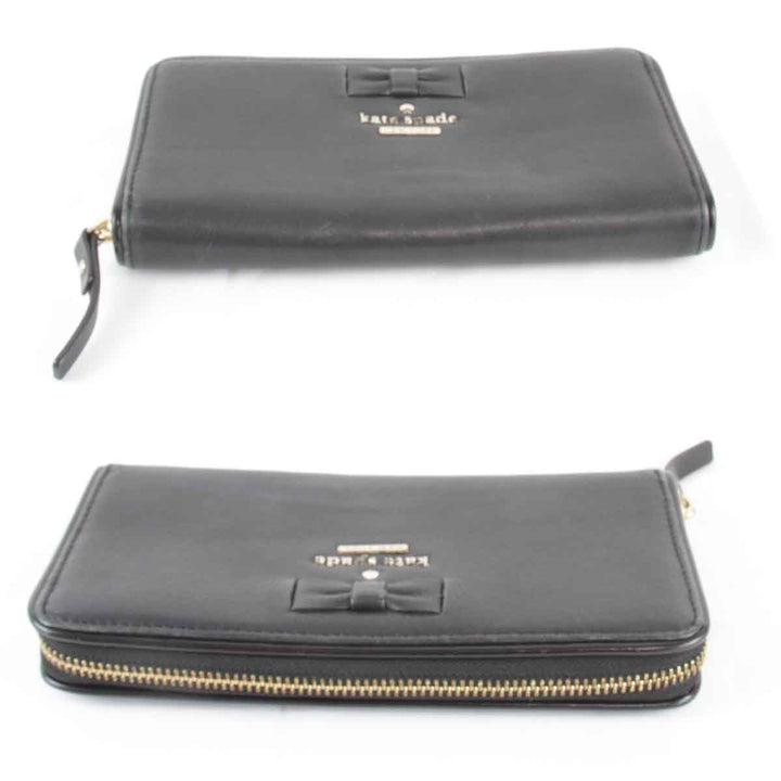 『USED』 
Kate Spade ケイトスペード 
 ラウンドファスナー 長財布 
レザー ブラック