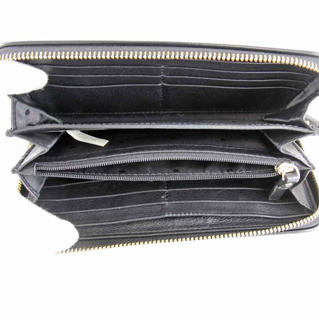 『USED』 
Kate Spade ケイトスペード 
 ラウンドファスナー 長財布 
レザー ブラック