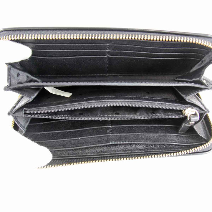 『USED』 
Kate Spade ケイトスペード 
 ラウンドファスナー 長財布 
レザー ブラック