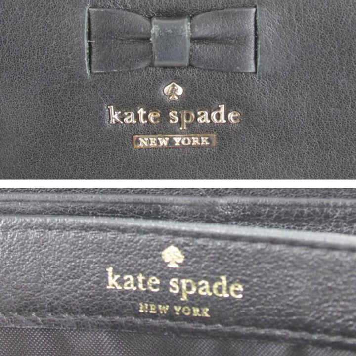 『USED』 
Kate Spade ケイトスペード 
 ラウンドファスナー 長財布 
レザー ブラック