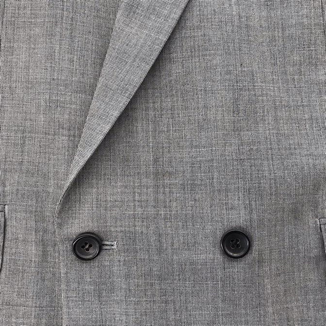 『USED』 
COMME des GARCONS HOMME コムデギャルソンオム 
 1989年製 ダブルテーラードジャケット HS-11003S テーラードジャケット 
毛100％/キュプラ100％ グレー